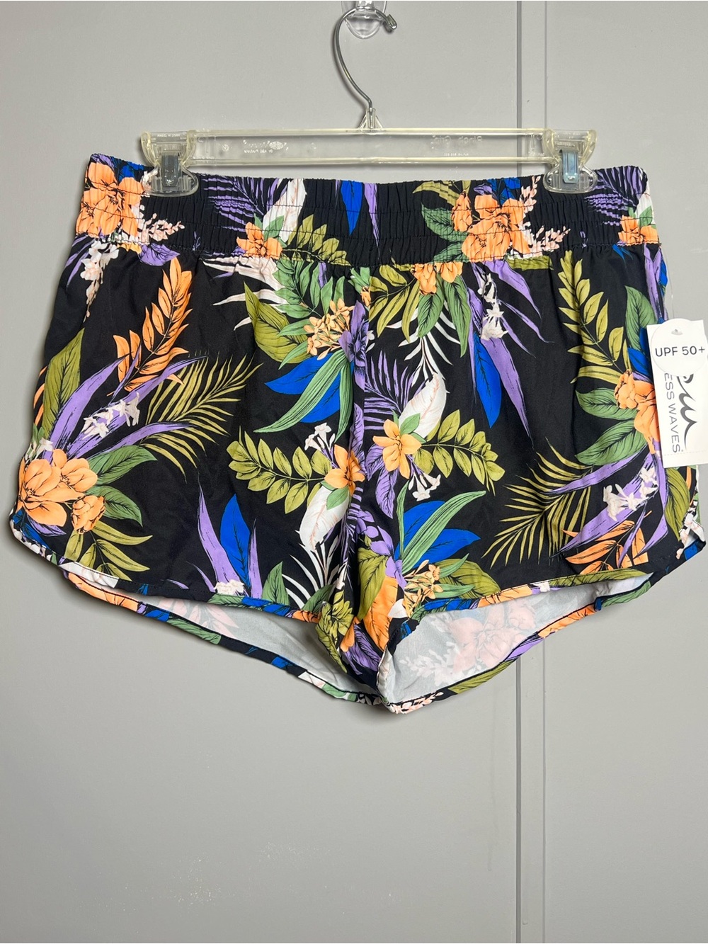 Endless Waves Tropical Floral Board Shorts UPF 50+ Swim Coverup XL Womens NWT